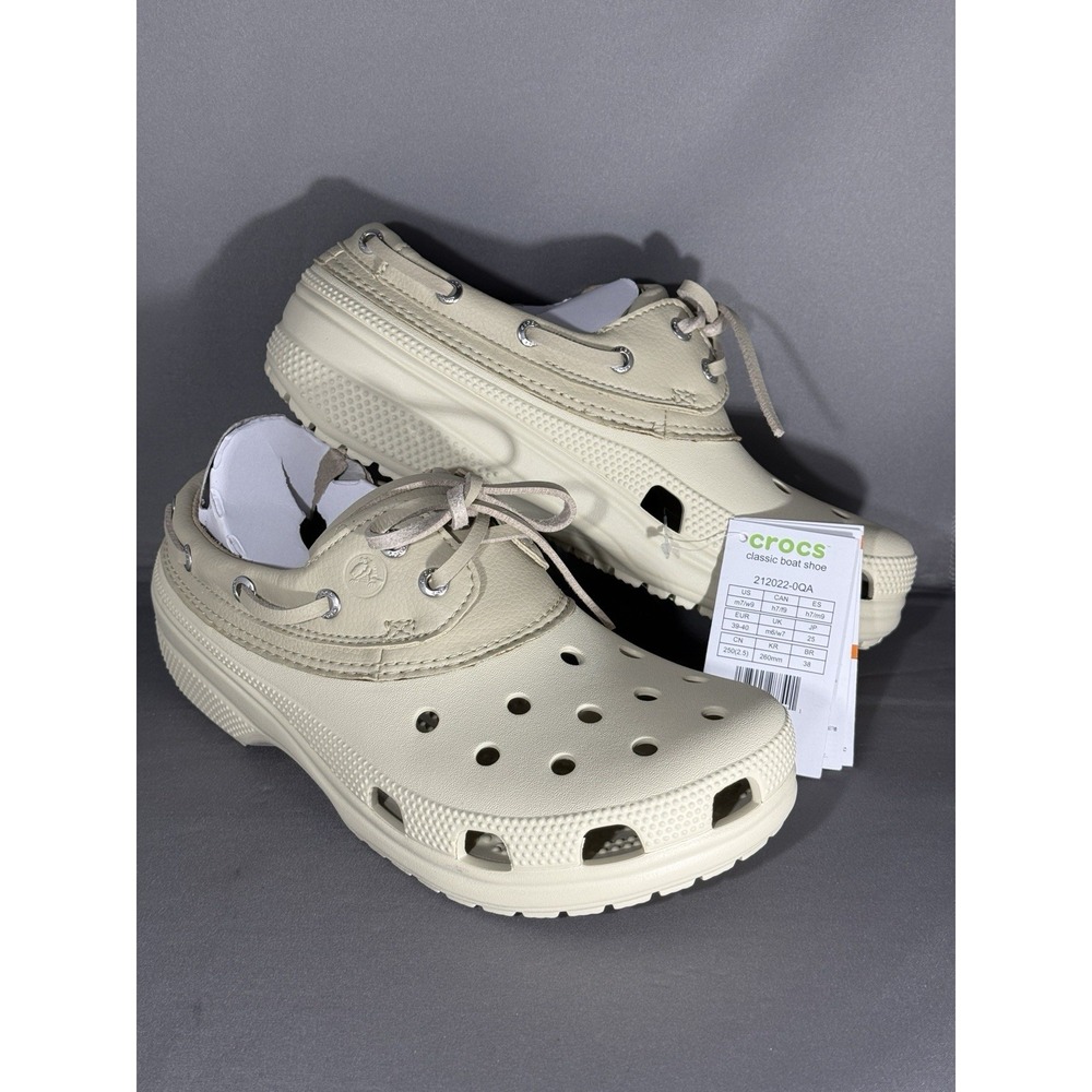 CROCS Classic Boat Shoe 212022 Bone Unisex Size m7/w9 New With Tags